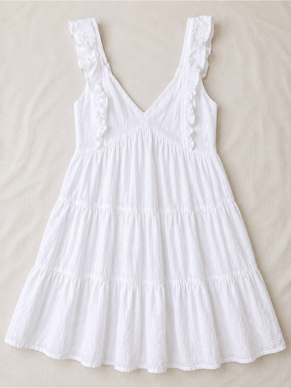 ALTAR'D STATE White Dress Swiss Dot Tiered Babydoll Mini L Coquette - Picture 2 of 5